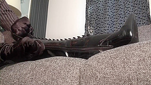 Sparkling Pantyhose Feet Need A Massage