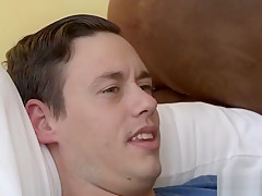 Step daddy seducing shy jock into gay sex
