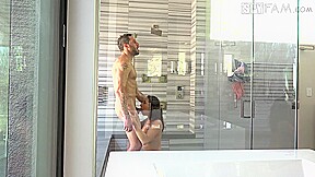 StepBro Peeps Stepsis’ Big Tits In Shower - SpyFam