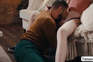 Stepdad Lets His Shemale Stepdaughter Bareback His Wet Ass