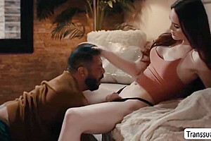 Stepdad Lets His Shemale Stepdaughter Bareback His Wet Ass