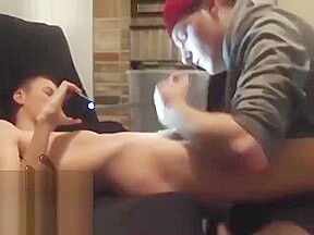 Straight guy gets a gay blowjob