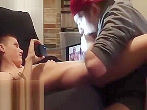 Straight guy gets a gay blowjob