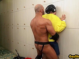 Stud Fucked In Anal Hole By Hunk In Locker Room