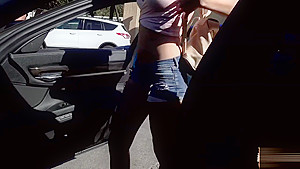 Stunning Audrey Royal fucks a stranger inside the car