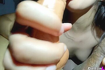 Sucking Two Cocks At The Same Time - My Boyfriend Ejaculates First