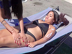 Sun Tan Lotion Rub Down  Half The City Can See You!