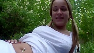 Super Sexy - German teen 18+ Dildoing Her Muff Outdoors