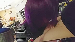 TWO EMO GIRLS SUCKING ON TWO COCKS AND SHARE THEM