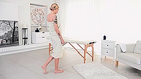 Talented masseur gives blonde a full body massage and more