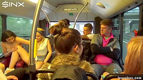 Tattooed Lesbians Fingering Fun On The Bus