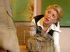 Teacher and rabbit