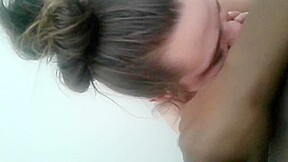 Tender interracial blow swallow cum