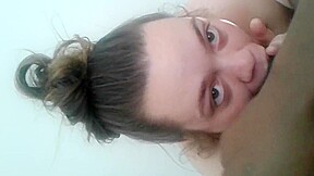 Tender interracial blow swallow cum