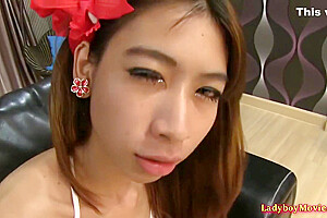 Thai Lady - Ladyboy Crystal Smokes Cigarette Before The Bareback