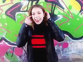 The bitch has not refused to jerk off and suck the penis in a public place 