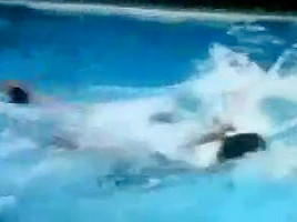 The boy near the pool