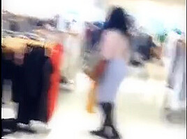Thick Light Skin Showing All That Ass In The Mall
