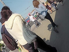 Thong looks attractive in the upskirt free video