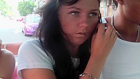 Tiffany in vacation porn video with a hot gal and her fucker