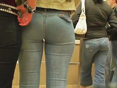 Tight summer jeans candid videos