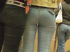 Tight summer jeans candid videos
