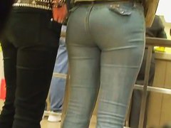 Tight summer jeans candid videos