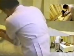 Titless Jap slut fingered hard in massage clip