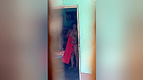 Today Exclusive- Desi Wife Wearing Cloths Record In 1