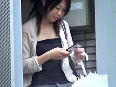 Top shark was all over her boobs while she was texting