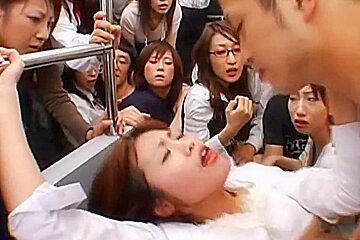 Train Commuter Tongue Kissing Orgy!