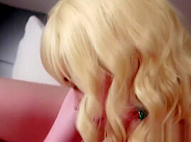 Trans Erotica - Hot Blonde T-girl Sucks Cock Facial