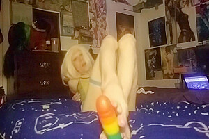 Trans Girl Rides Dildo & Footjob Ft  Animalauren