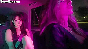 Transgender big boobs MILF fucks hunnys pussy till cumshot