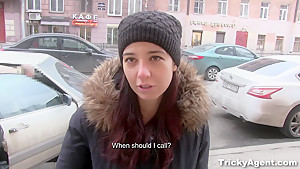 Tricky Agent - Casting with a cumshot inside