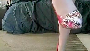 Twerking in red heels