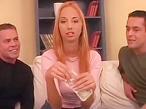 Two Guys Fucking a Very Nice Redhead teen 18+
