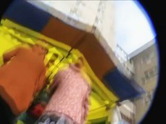 Two ample bottomed babes fall prey to an upskirt