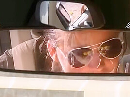 Two girls licking pussies in the car