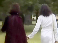 Two girls making out in public