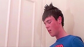 Two smiling twinks on cock
