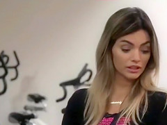 Two stunning ladies expose their tight clothes live on TV