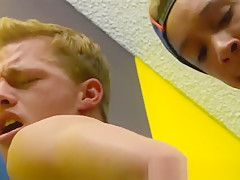 Two young guys passionately fucking bareback style