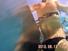Underwater Black Bikini Girl