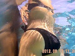 Underwater Black Bikini Girl