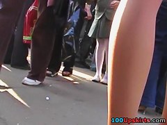Upskirt of genteel playgirl
