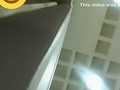 Upskirt on the moving stairs
