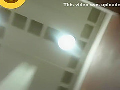 Upskirt on the moving stairs