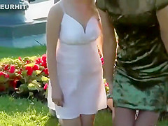 Upskirts of their prom night interlude