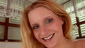 Violet lubes herself up in the bathroom - CzechSuperStars